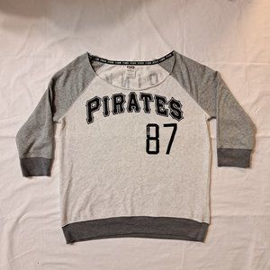 Pittsburgh Pirates Victoria's Secret PINK French Terry Baseball Tee Medium